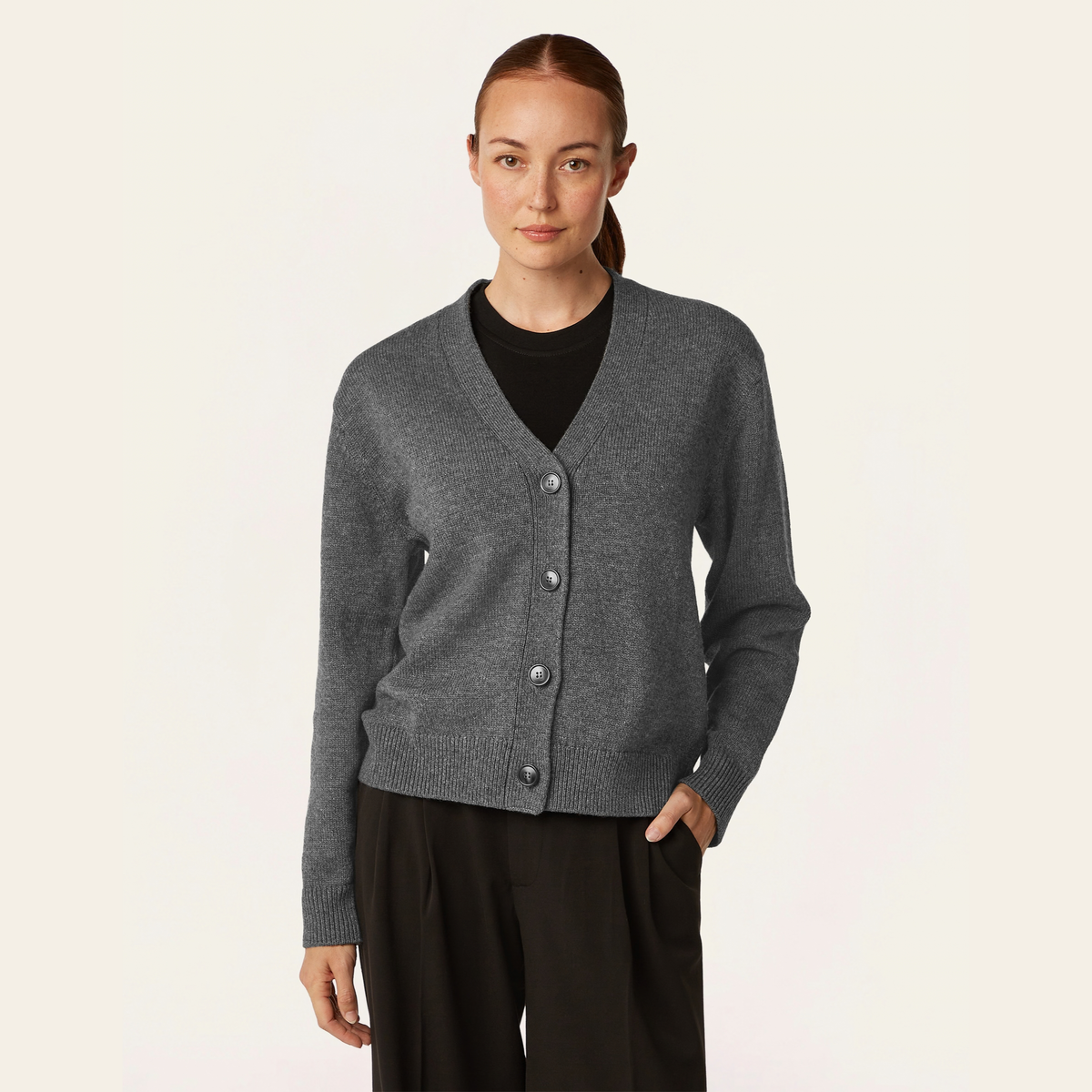 Heavy Seawool Cardigan - Dark Grey