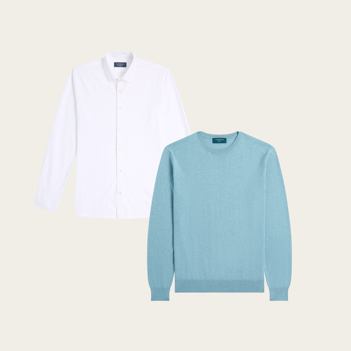 Seawool sweater & Knitted non-iron shirt bundle