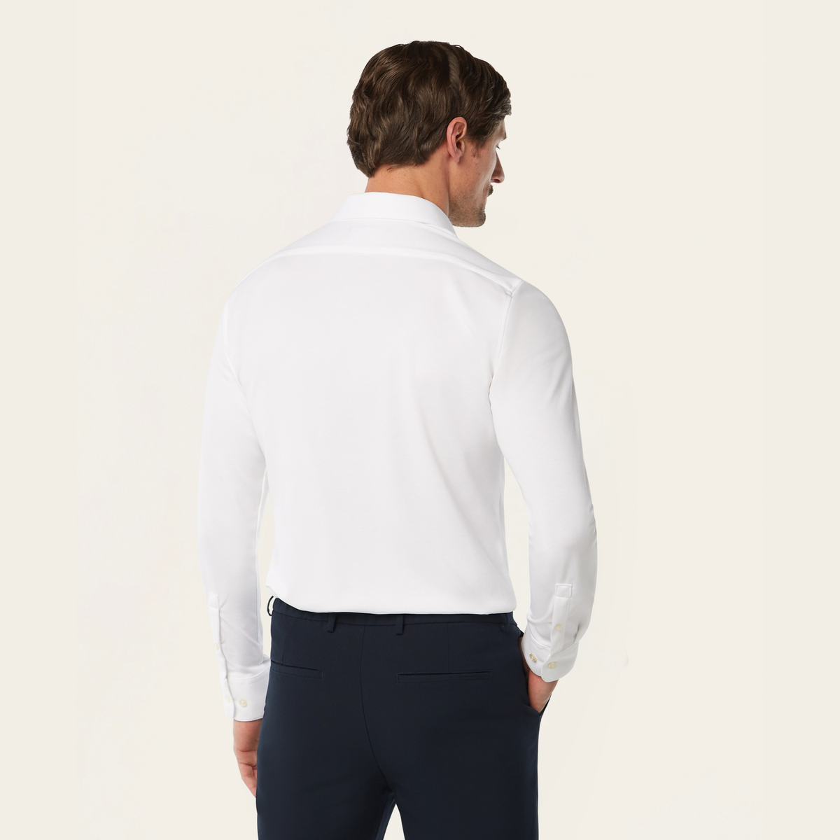 Knitted non-iron shirt white