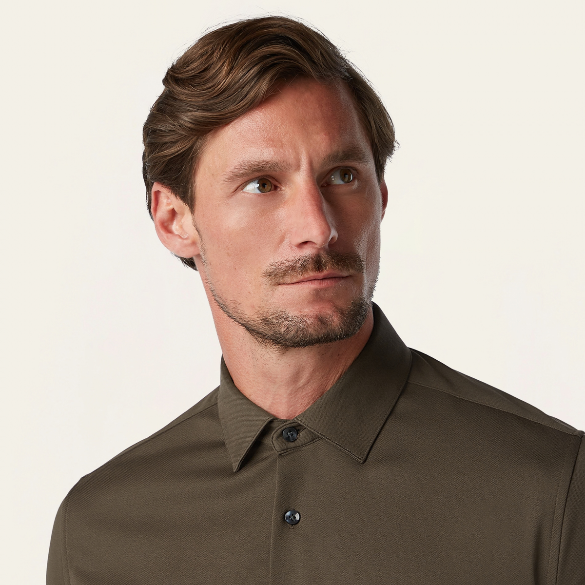 Knitted non-iron shirt Dark Brown