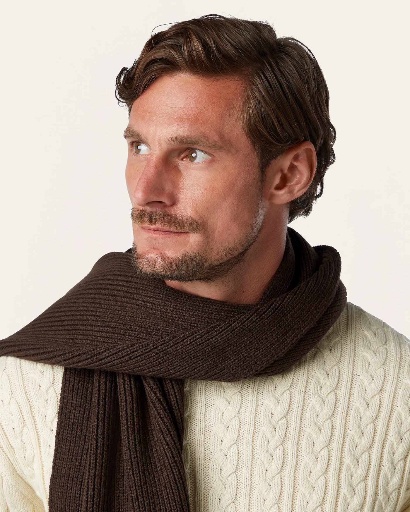 Heavy Seawool Scarf Dark Brown