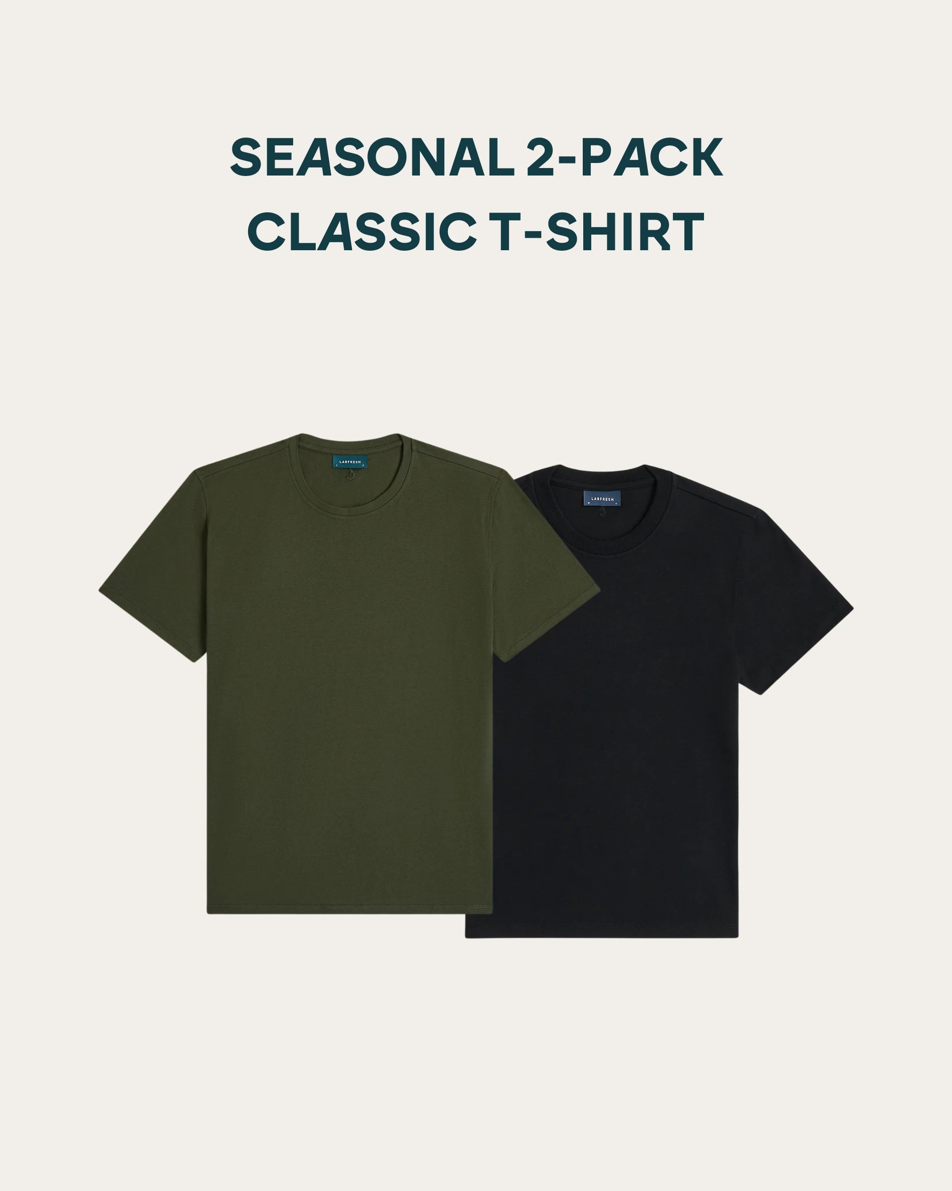 Seasonal t-shirt 2-pack bundle | Dark Green & Black