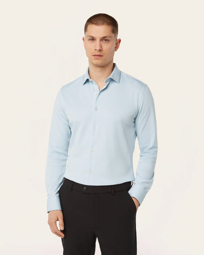 Knitted non-iron shirt Light Blue