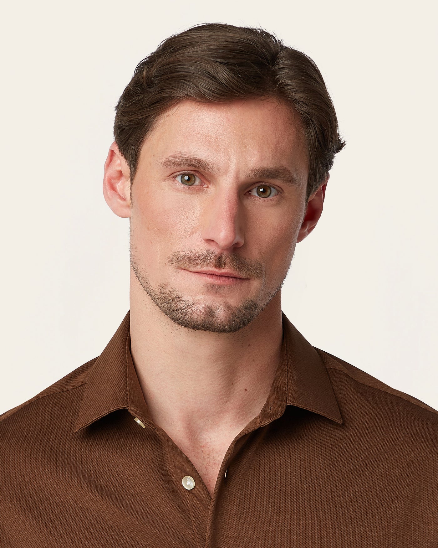Knitted non-iron shirt Brown