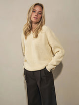 Heavy Seawool V-neck - Off White