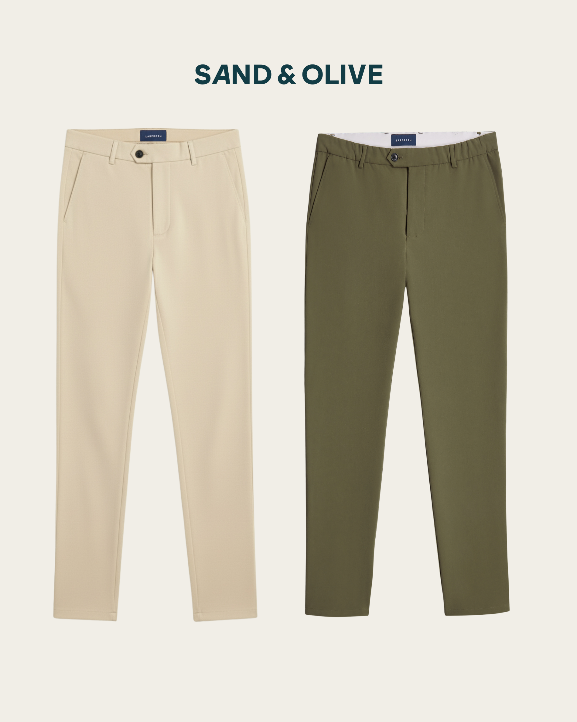Light-weight pants 2-pack bundle | Olive & Navy