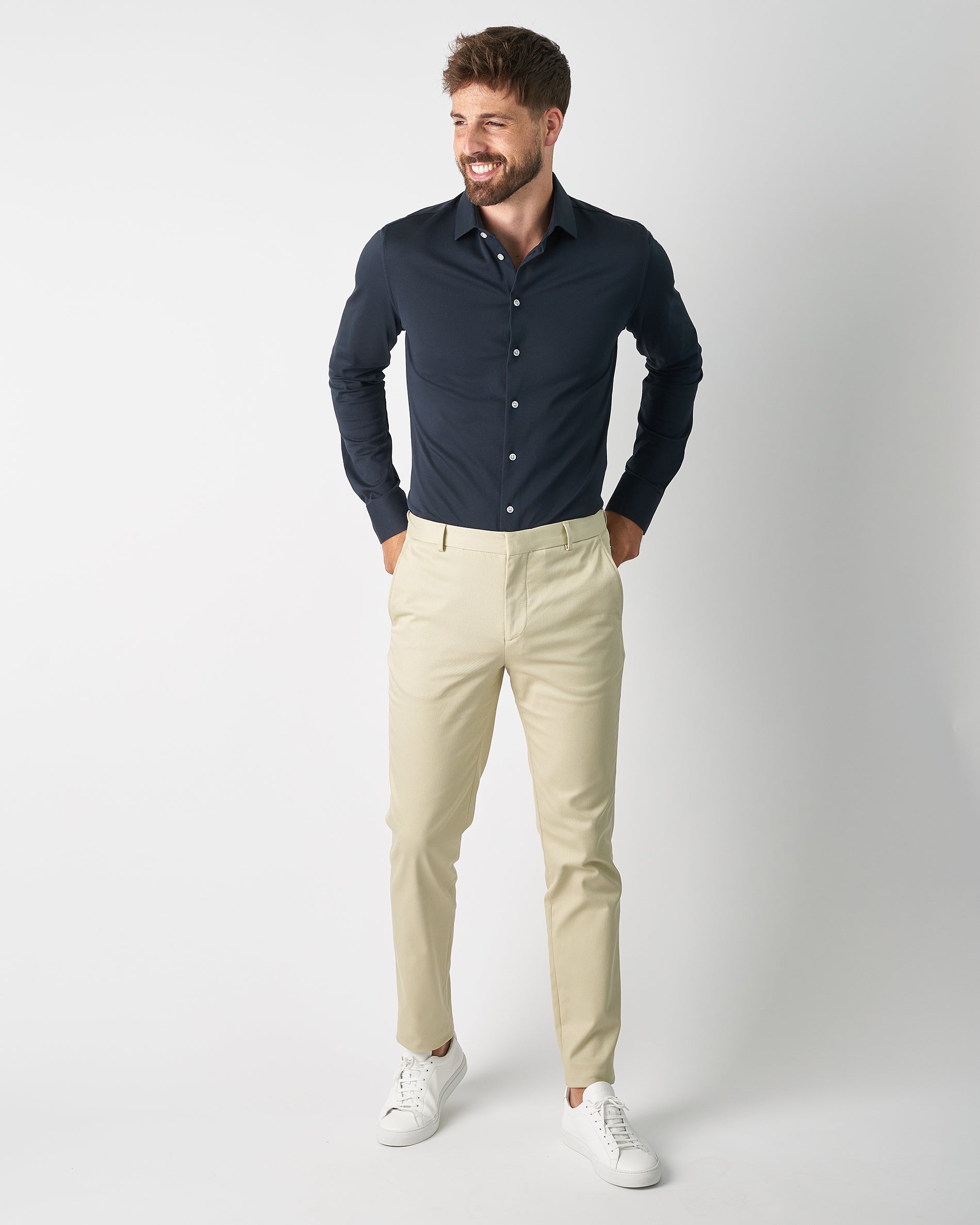 Prior Tech: Knitted shirt navy