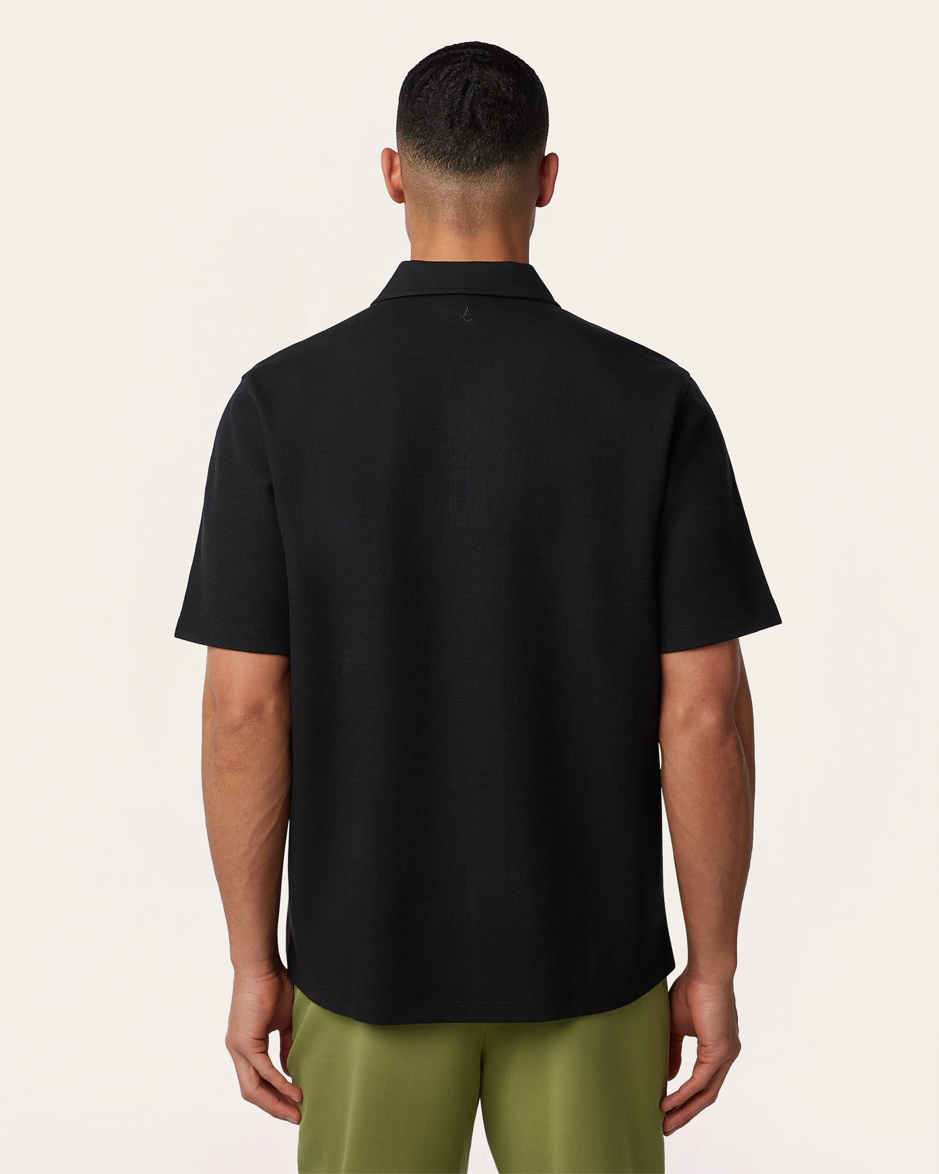 Relaxed Zip Polo Black