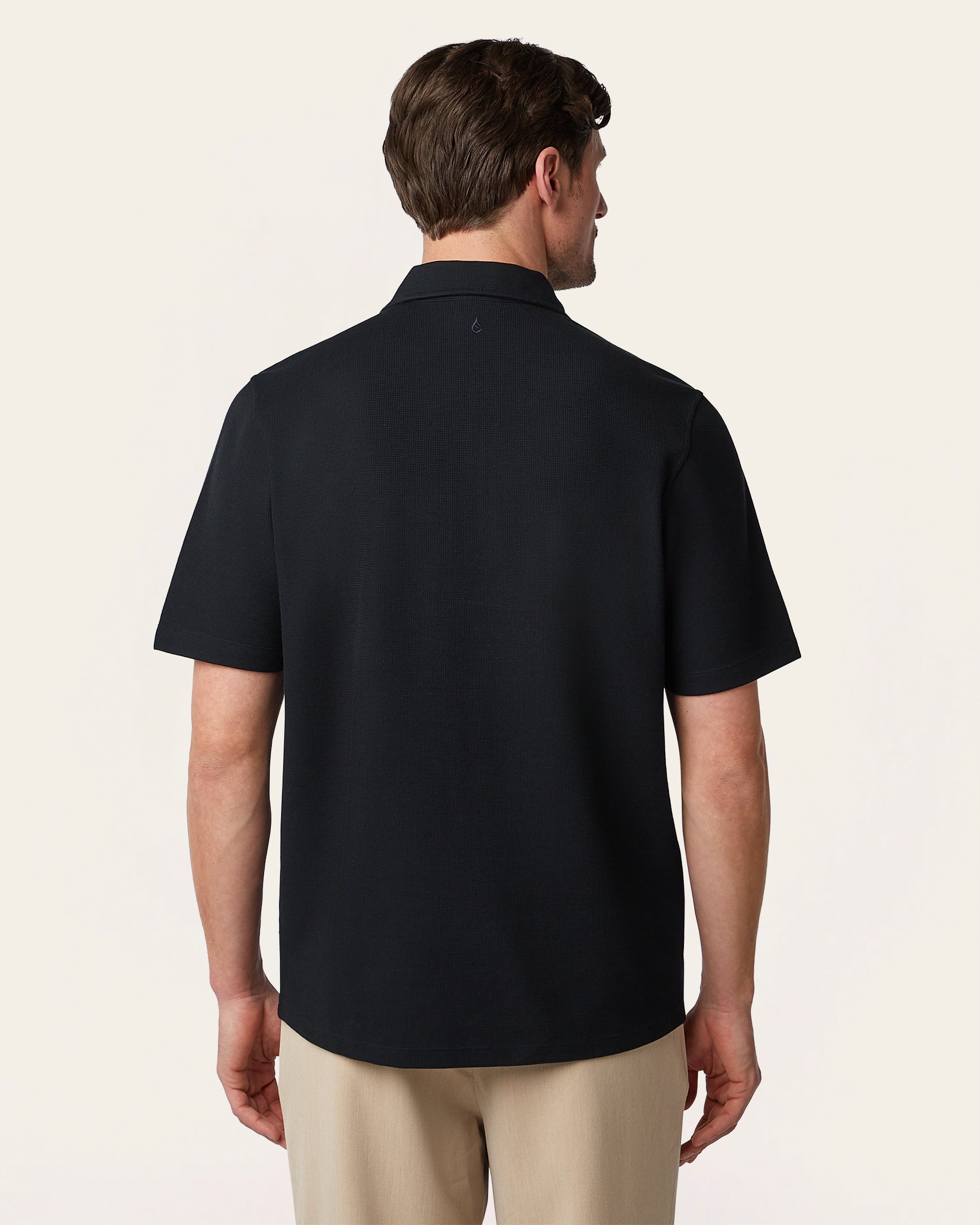 Relaxed Zip Polo Navy