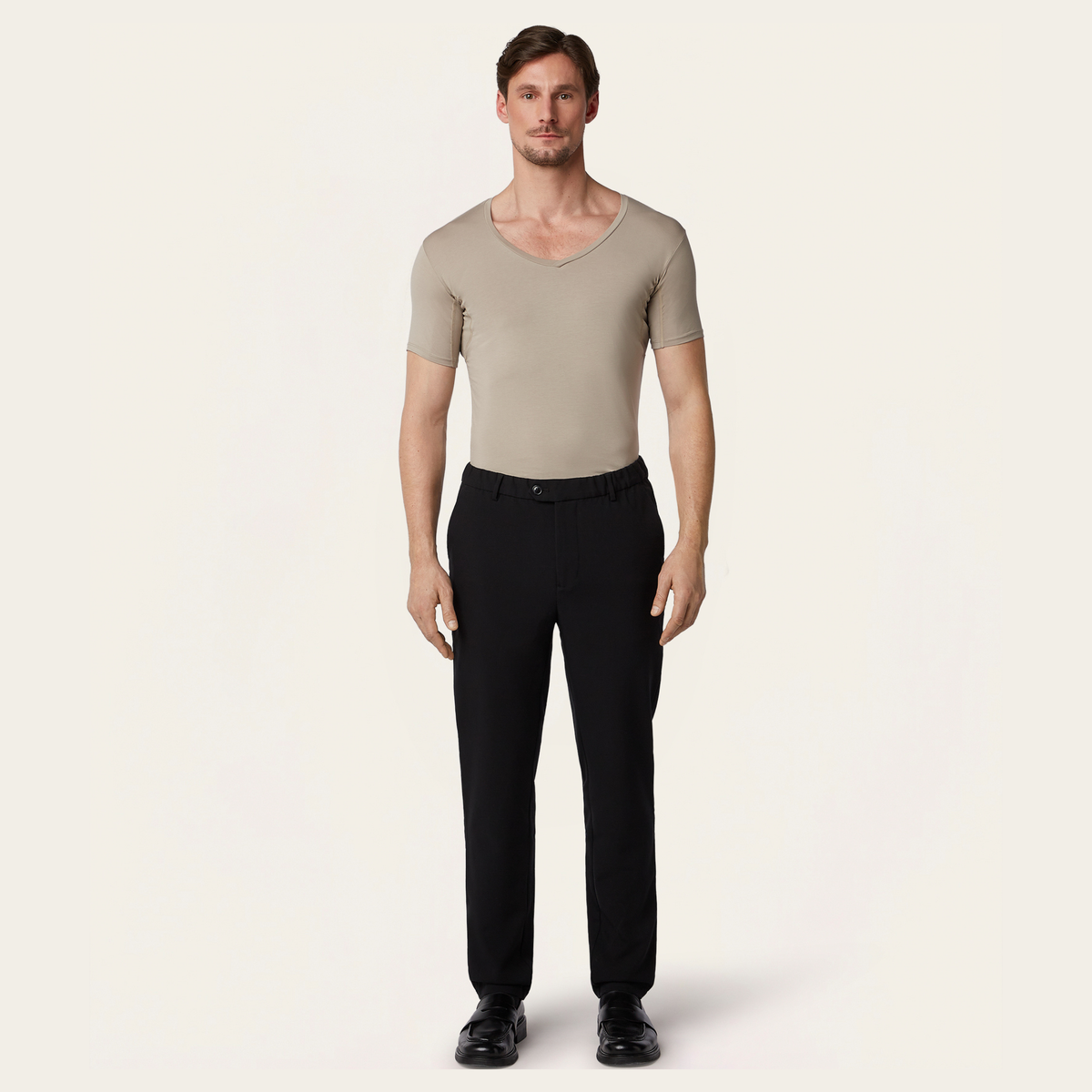 V-neck Sweat-proof undershirt khaki