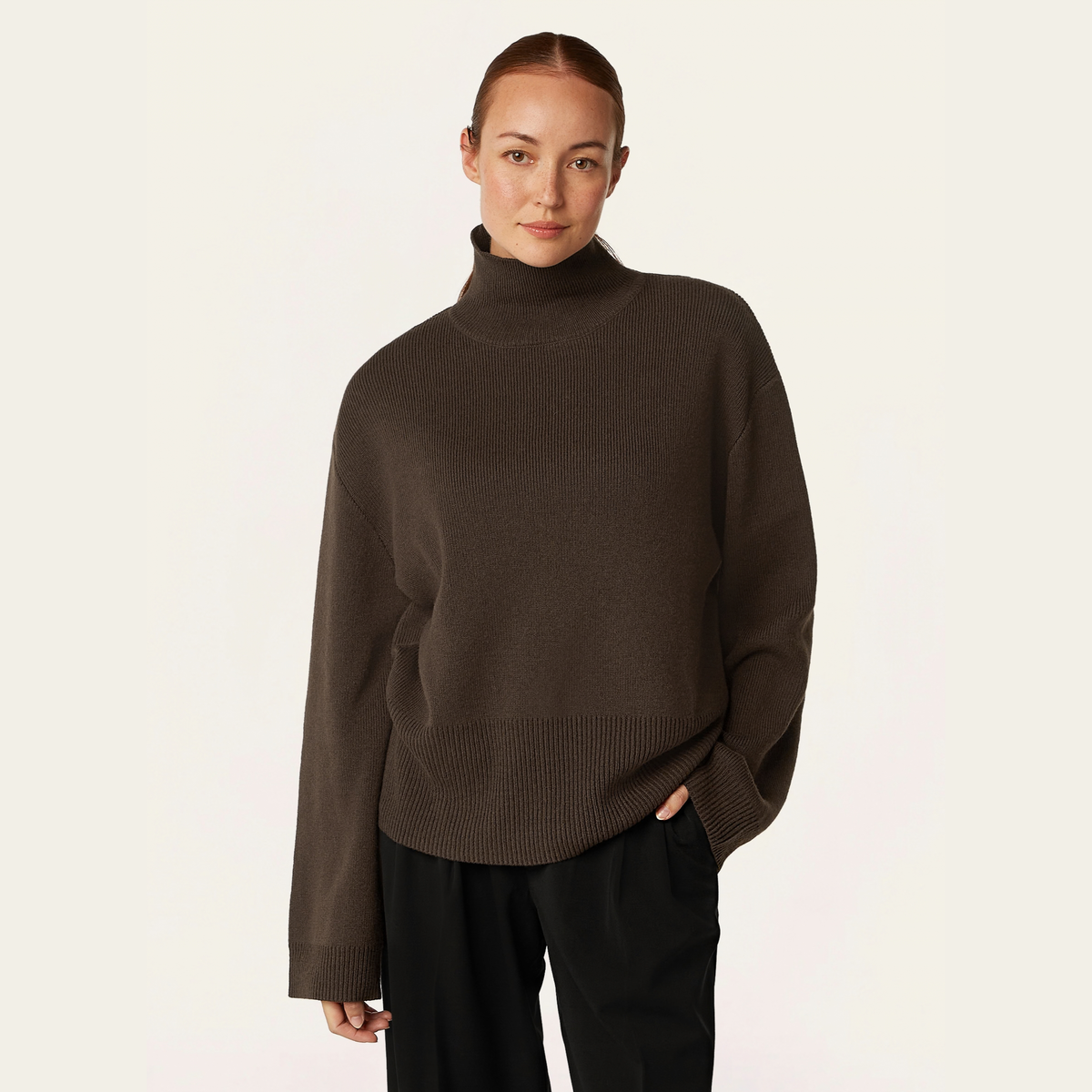 Heavy Seawool Turtleneck - Dark Brown