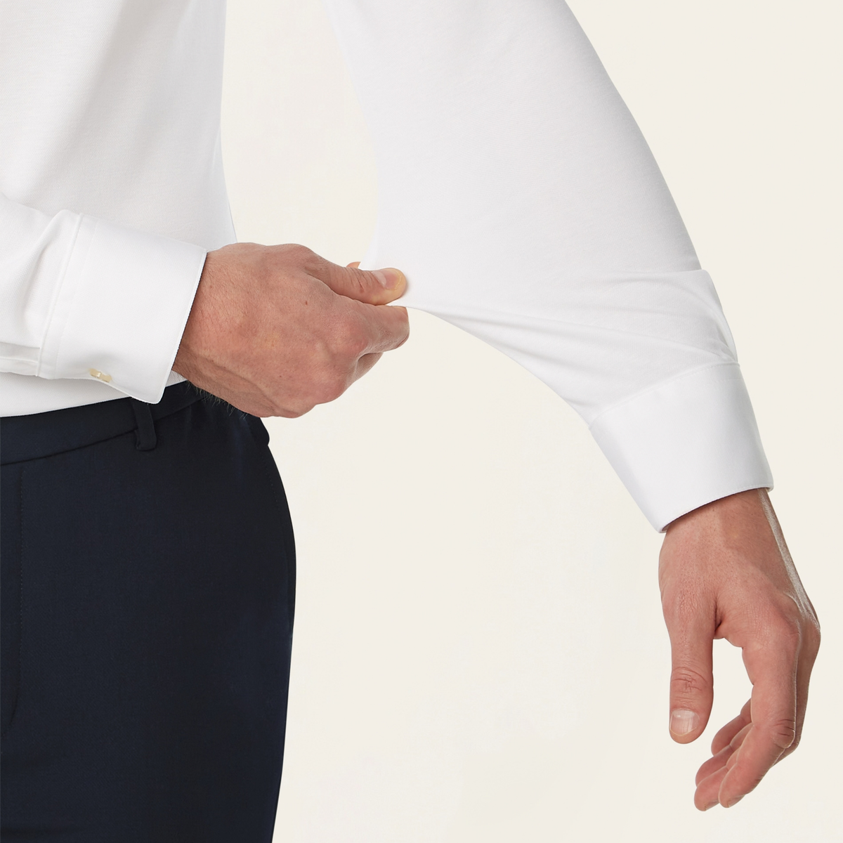 Knitted non-iron shirt white