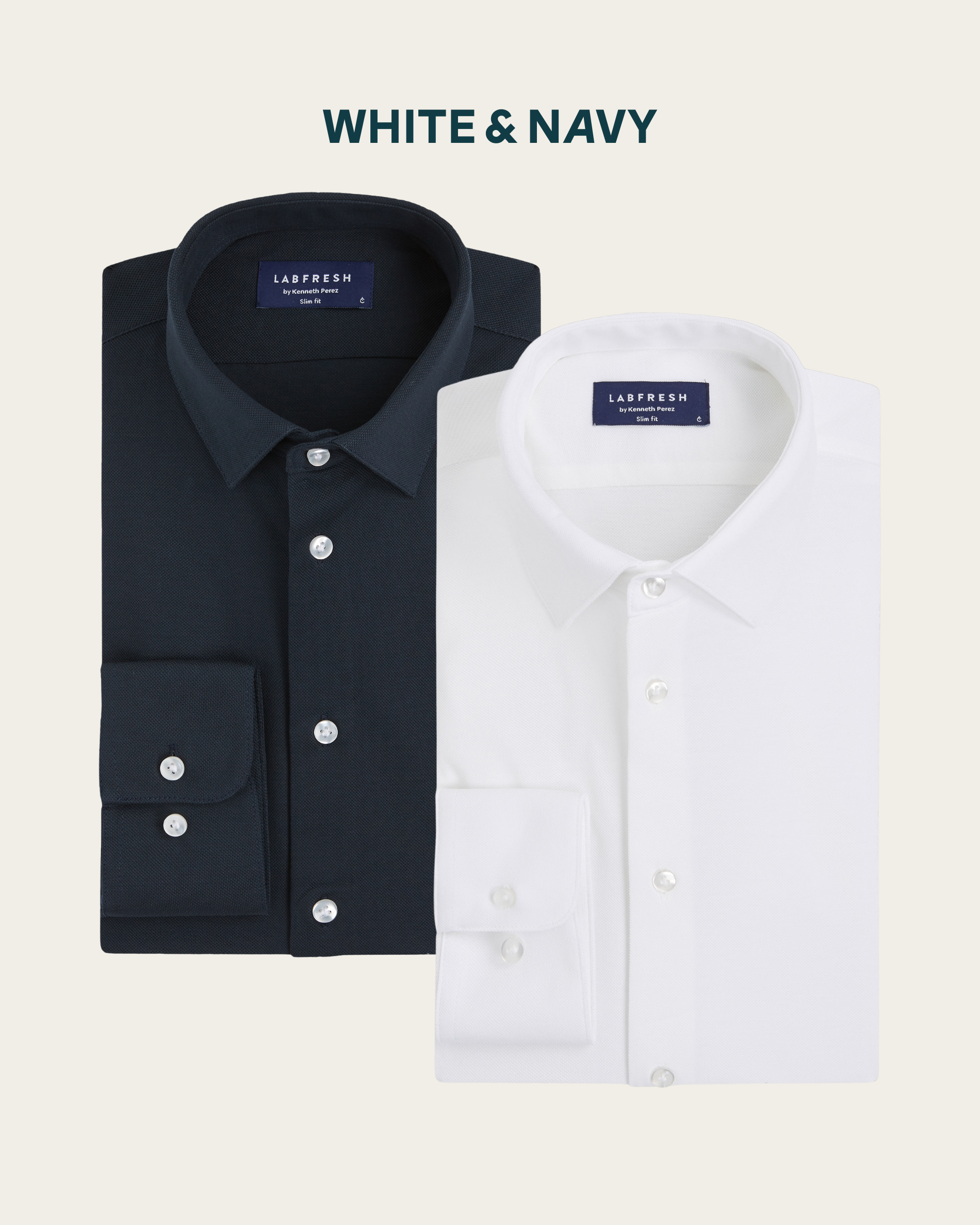 Prior Tech: Knitted shirt 2-pack bundle | White & Navy