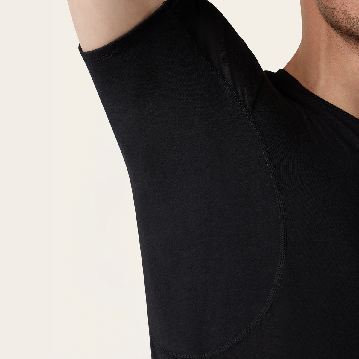 Crewneck sweat-proof undershirt black
