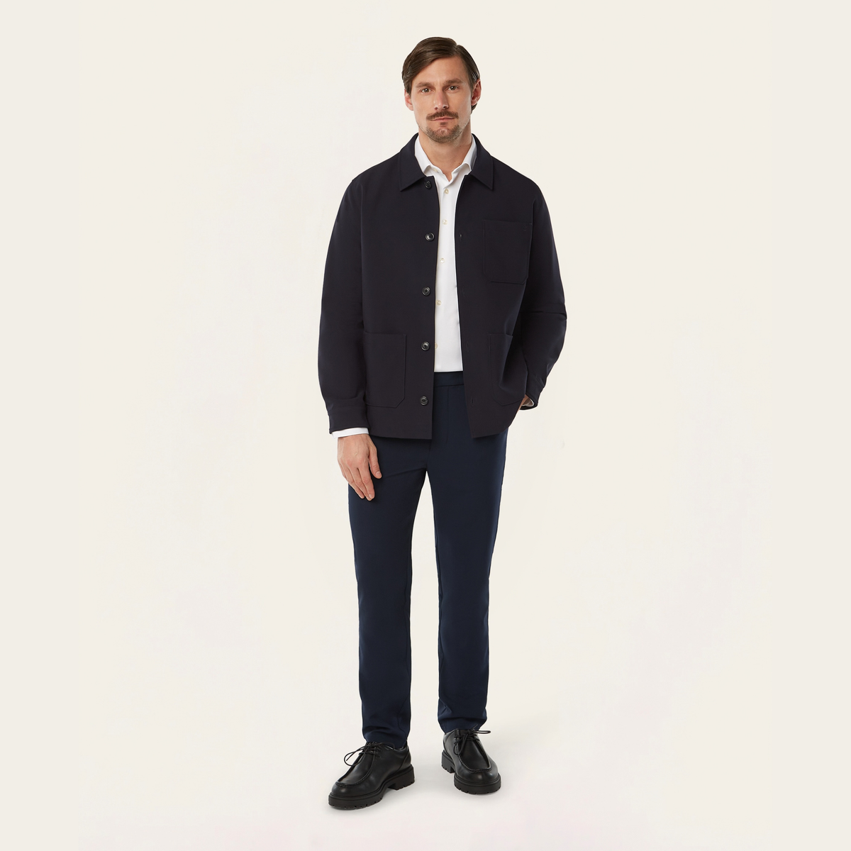 Knitted non-iron shirt white