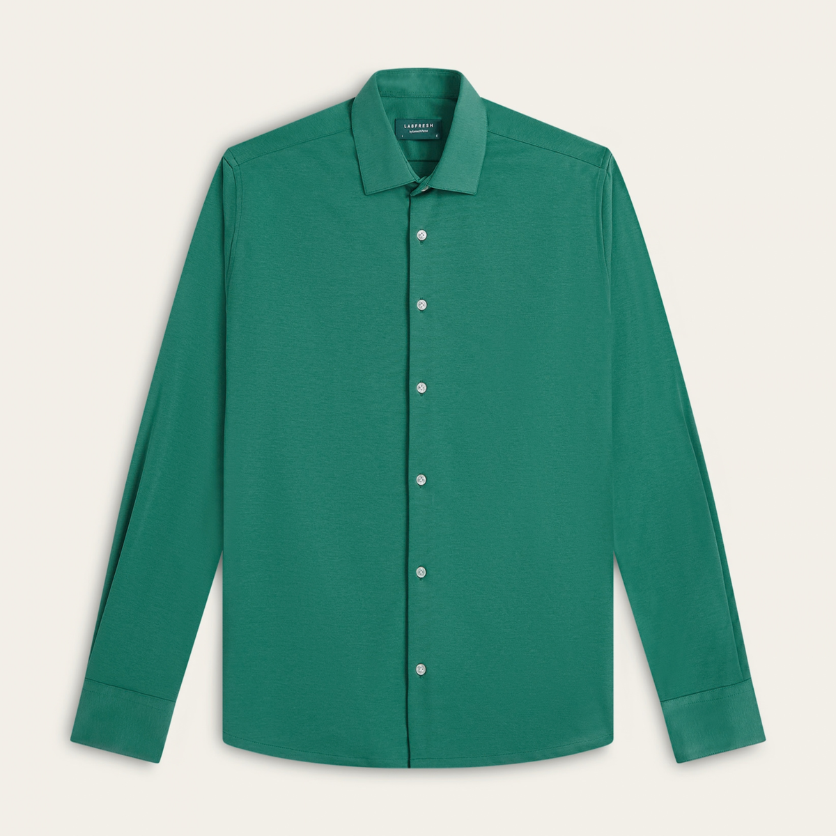 Knitted non-iron shirt North Sea Green