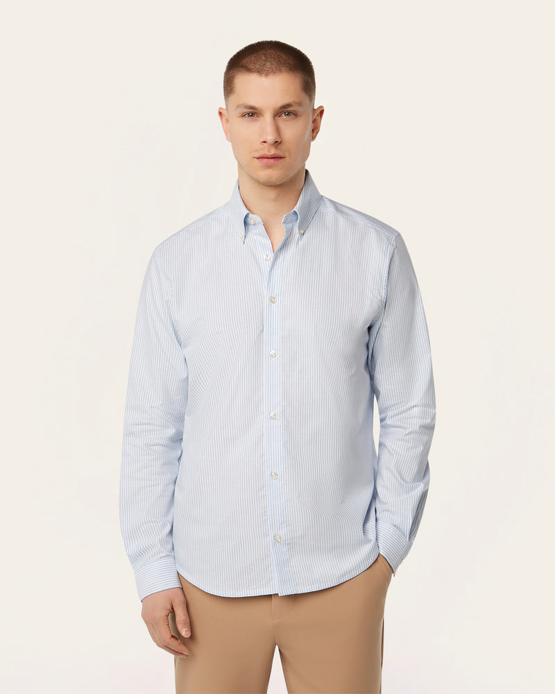 Oxford Shirt White / Blue Stripe