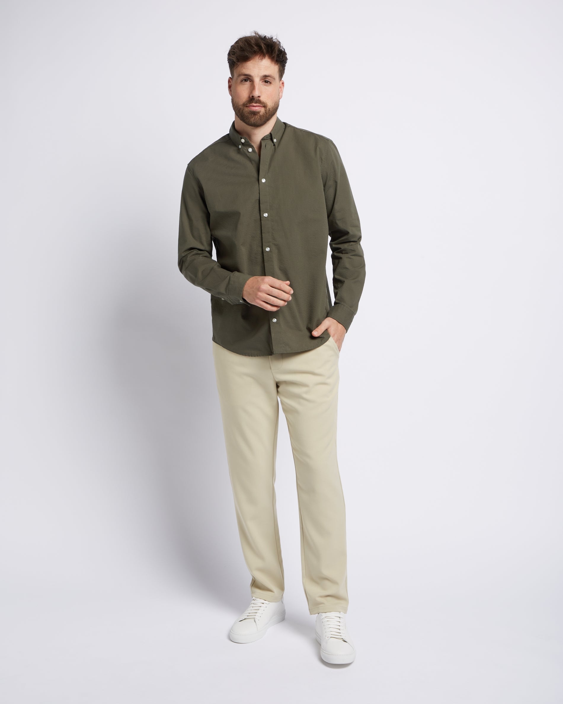 Seersucker shirt Dark Green – LABFRESH