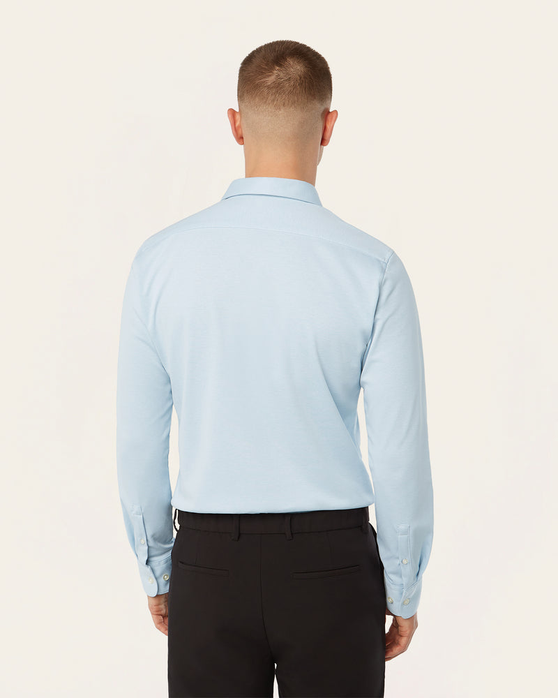 Knitted non-iron shirt Light Blue