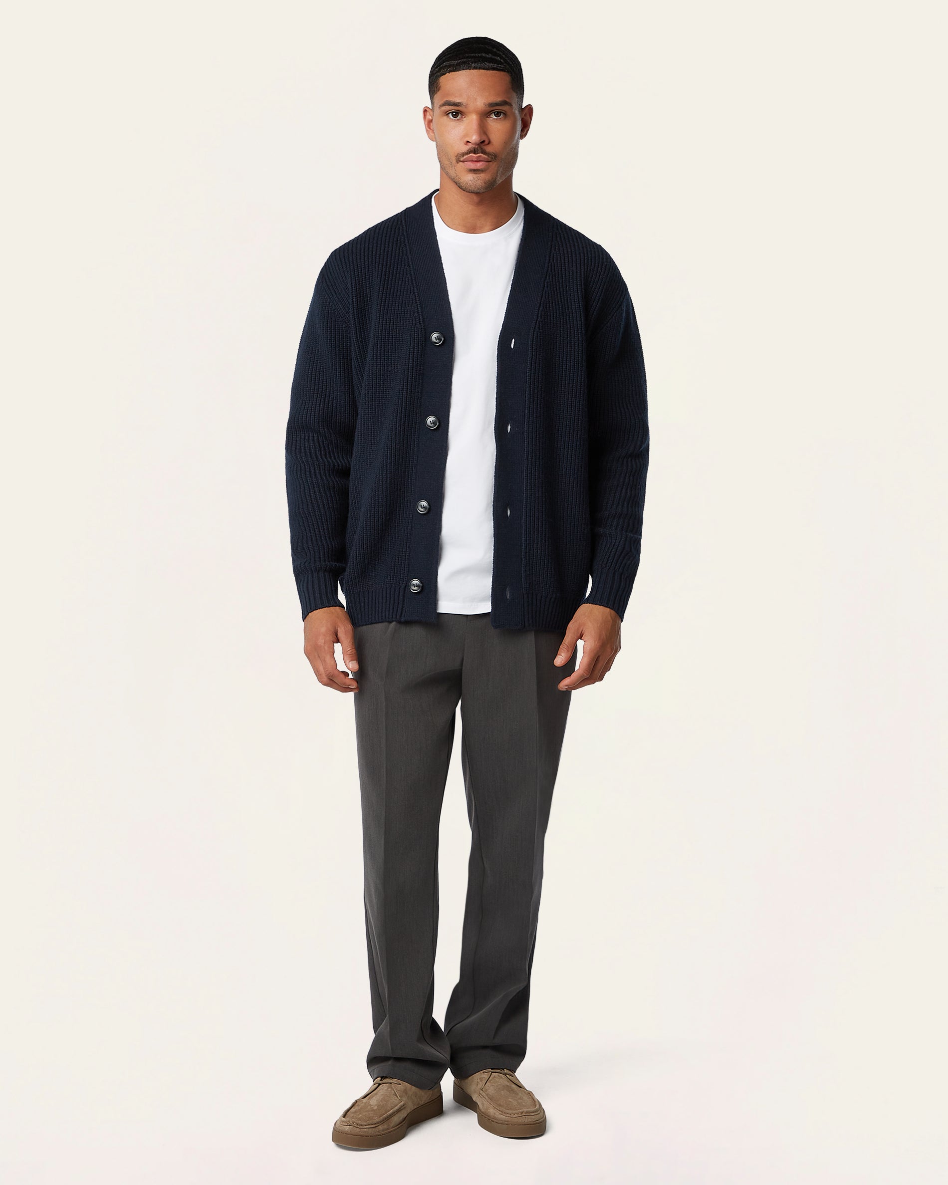 Heavy Seawool Cardigan Navy