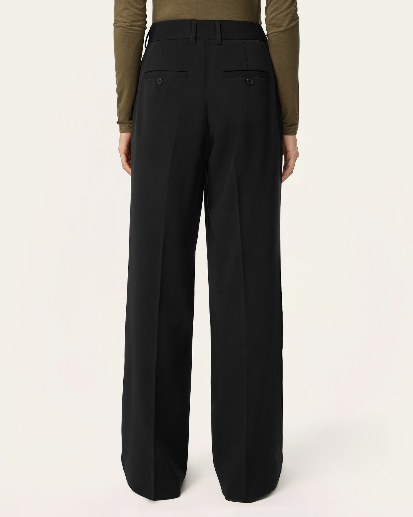 Pleated Signature Wide Pants - Black