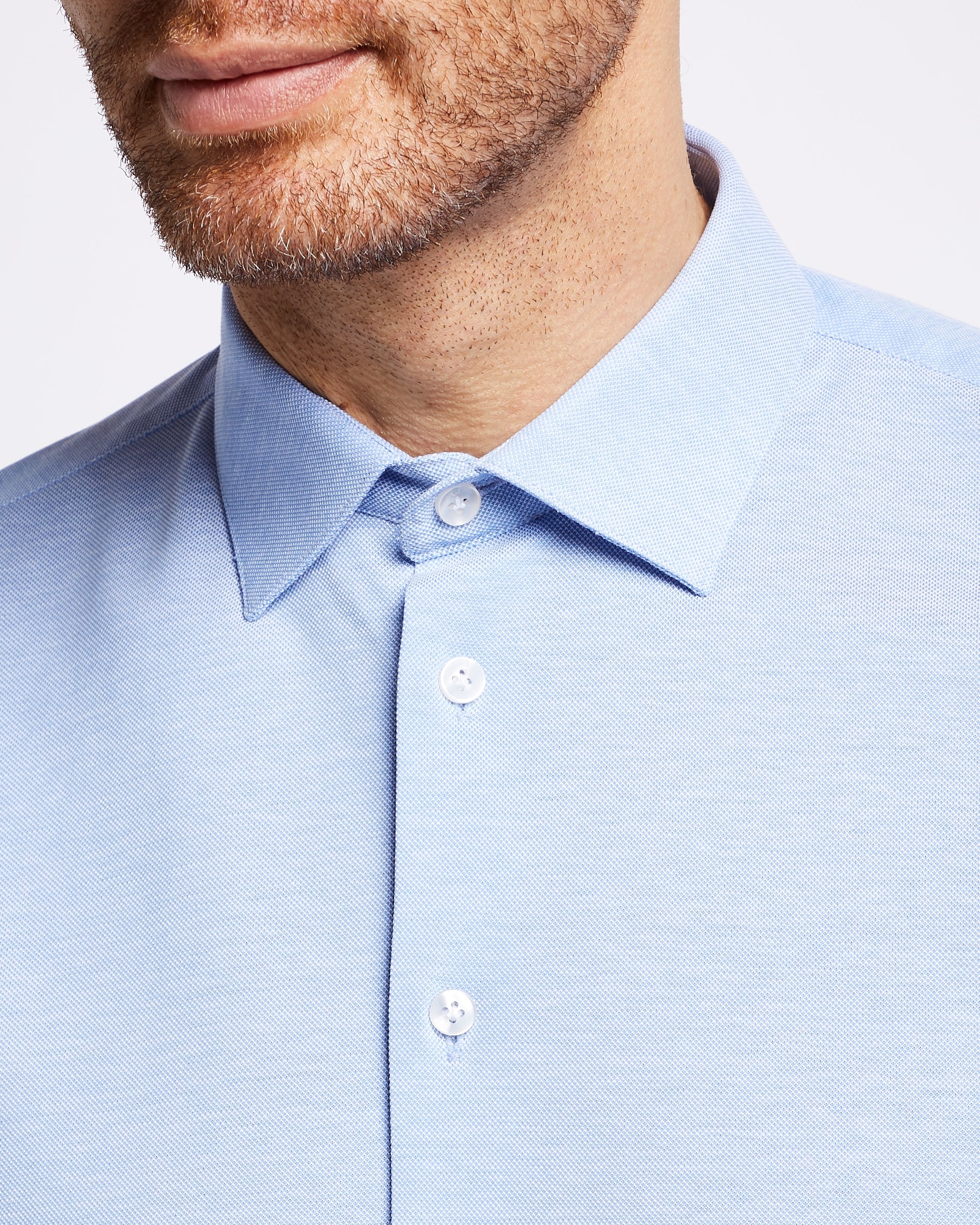 Knitted Hemd light blue
