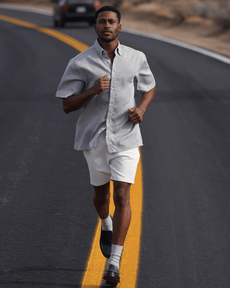 Short Sleeve Shirt Grey / Navy Check