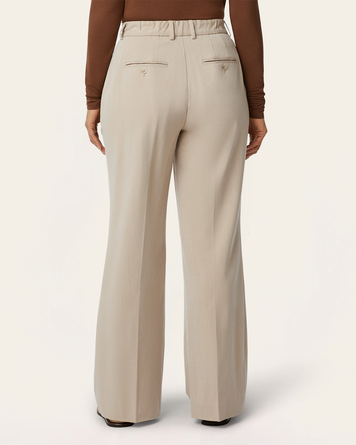 Pleated Signature wide pants - Sand