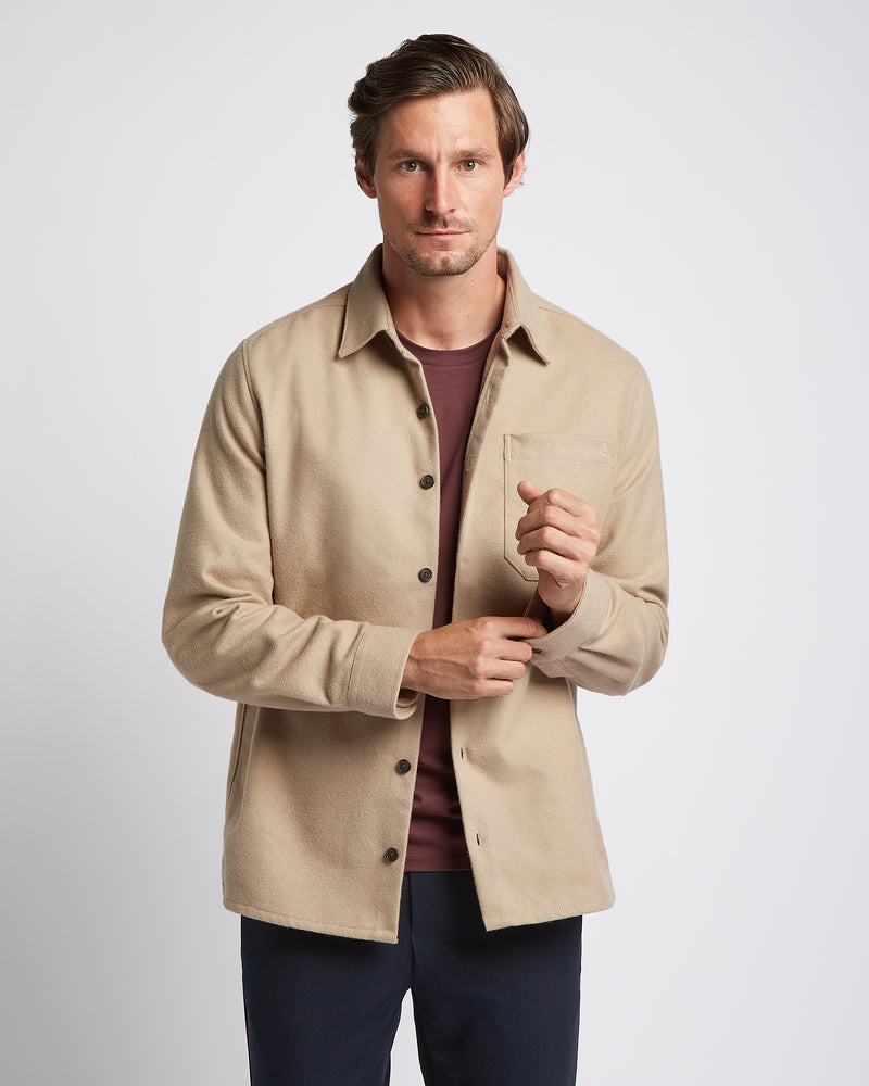 Flannel Overshirt Beige