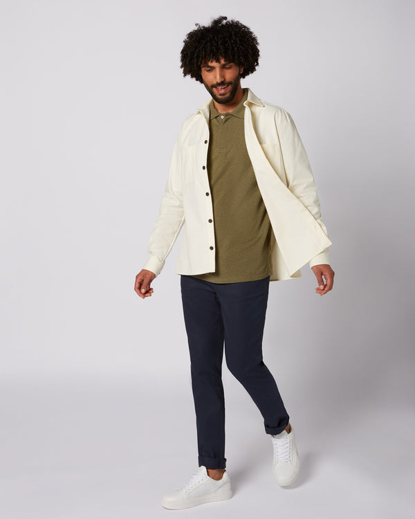 Langarm polo olive